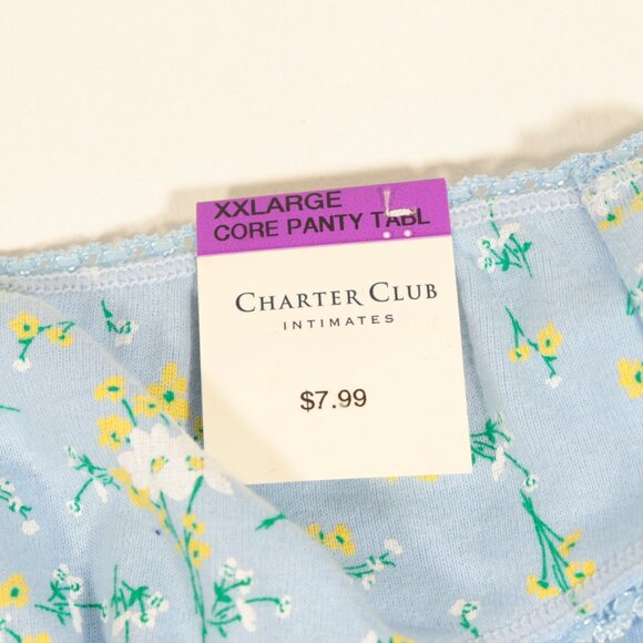 NWT Charter Club Panties Size XXL in Blue Floral - Picture 2 of 14